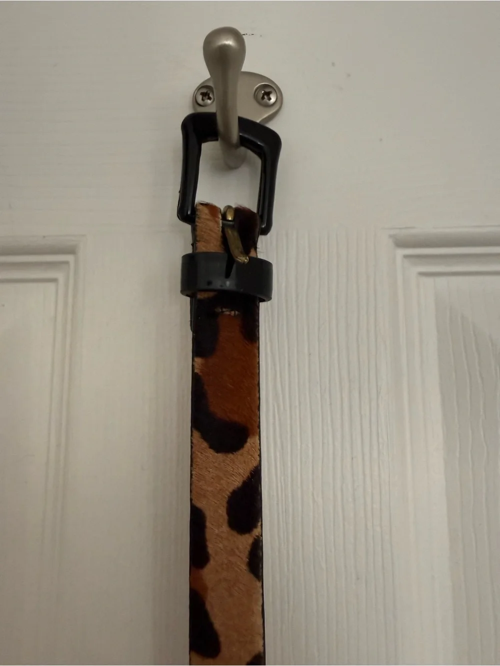 Lauren Ralph Lauren Leopard Calf hair and Patent Leather Belt. XL